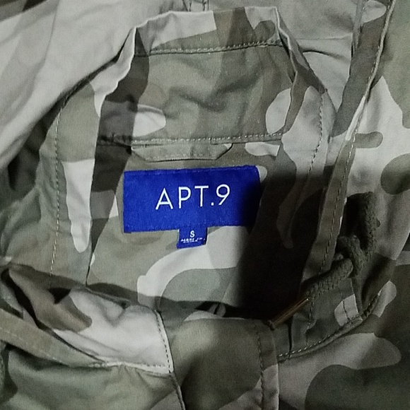 APT 9 Green Camo S Lightweight Jacket With Hood - Picture 3 of 4